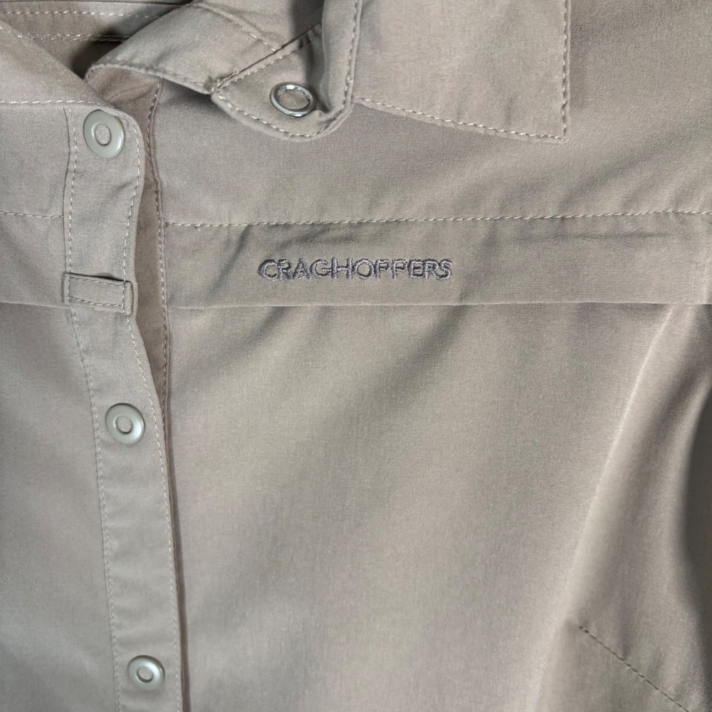 Craghoppers Womens NosiLife Insect Shield Hiking Shirt Tan US 4 Snaps Buttons - Picture 10 of 16